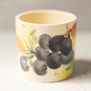 Ed Langbein Painted Jelly/Jam Jar without Lid Made in Italy Pottery Grapes